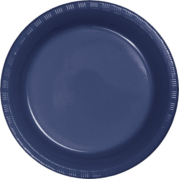 Bulk 240ct Navy Plastic Banquet Plates 10.25 inch 
