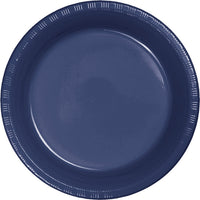 Bulk 240ct Navy Plastic Banquet Plates 10.25 inch 