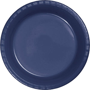 Bulk 240ct Navy Plastic Banquet Plates 10.25 inch 