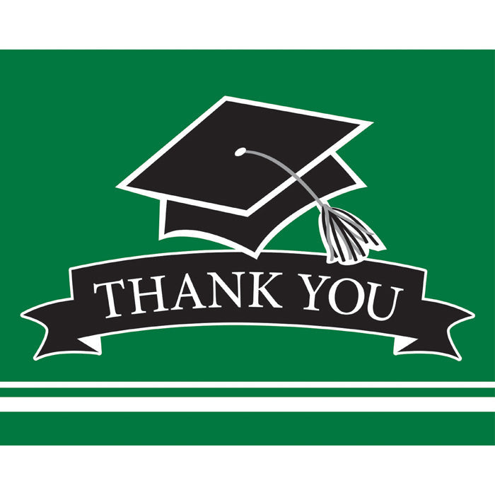 Graduation School Spirit Green Thank You Notes, 25 ct by Creative Converting