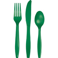 Bulk 288ct Emerald Green Assorted Plastic Cutlery 