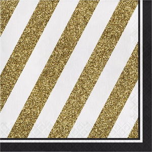 Black And Gold Napkins, 16 ct by Creative Converting