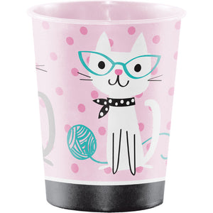 12ct Bulk Purr-fect Cat Party 16 oz Plastic Keepsake Cups