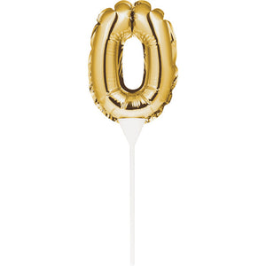 0 Gold Number Balloon Cake Topper by Creative Converting