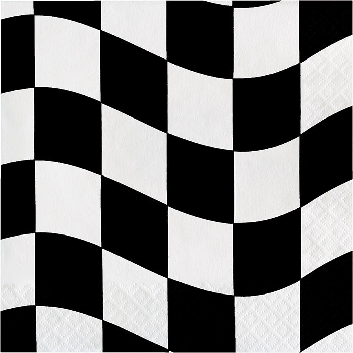 216ct Bulk Black and White Check Luncheon Napkins