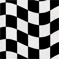 216ct Bulk Black and White Check Luncheon Napkins
