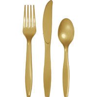 Bulk 288ct Glittering Gold Assorted Plastic Cutlery 