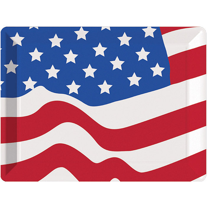 12ct Bulk Patriotic Plastic Flag Tray