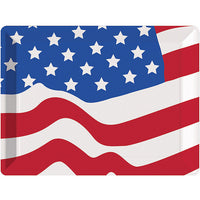 12ct Bulk Patriotic Plastic Flag Tray