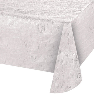 12ct Bulk Opalescent White Metallic Table Covers