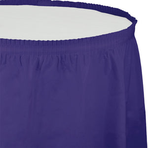 Bulk 6ct Purple Plastic Tableskirt 29 inch x 14 ft 