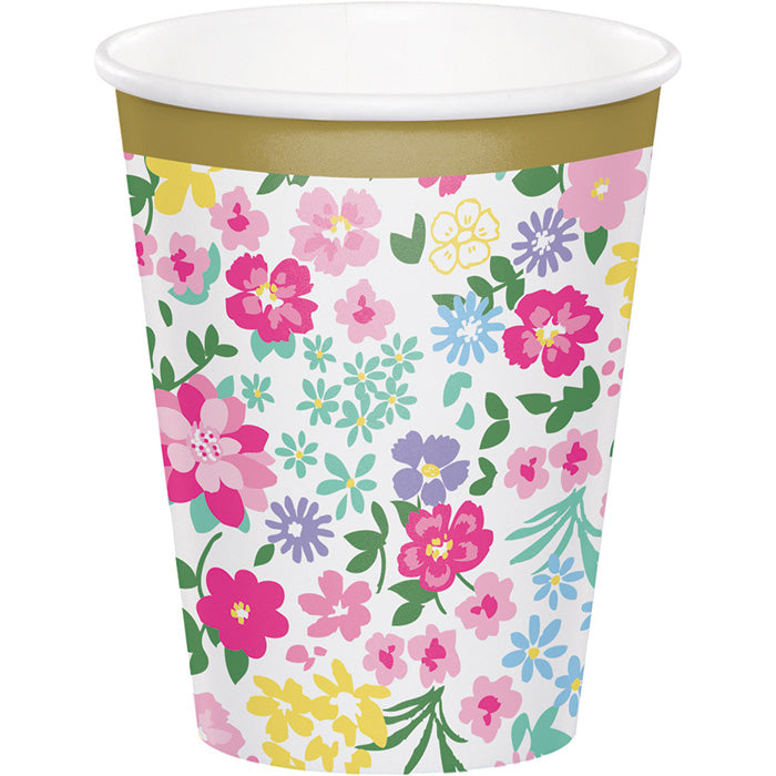 96ct Bulk Floral Tea Party Cups by Creative Converting