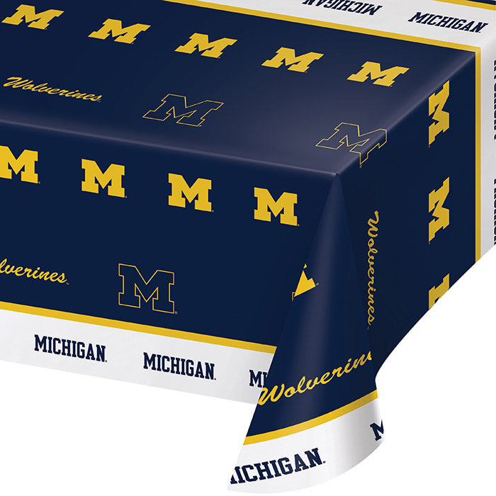 12ct Bulk University of Michigan Plastic Table Covers