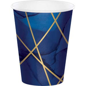 Navy Blue And Gold Foil Paper Cups, Pack Of 8 by Creative Converting