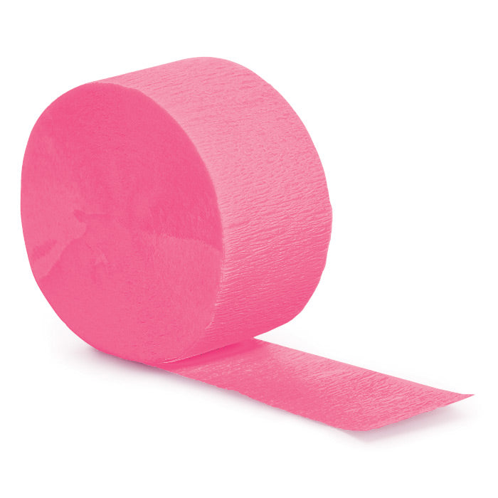 Bulk 12ct Candy Pink Crepe Streamer 81 ft 