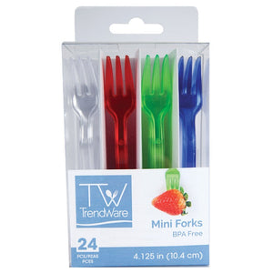 Assorted Color Mini Appetizer Forks, 24 ct Party Decoration