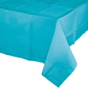 Bulk 6ct Bermuda Blue Paper Table Covers 54 inch x 108 inch 