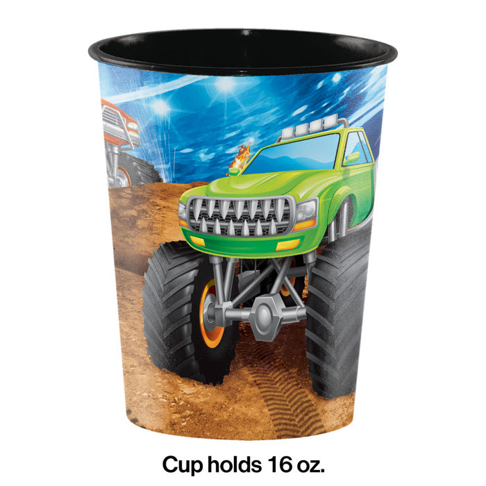 12ct Bulk Monster Truck 16 oz Plastic Cups