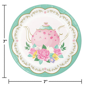 Floral Tea Party Dessert Plates, 8 ct Party Decoration