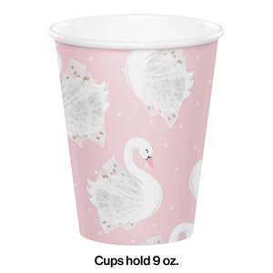 Stylish Swan Paper Cups, Pack Of 8 Party Decoration