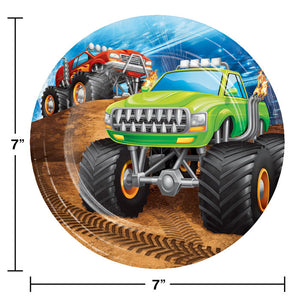 Monster Truck Rally Dessert Plates, 8 ct Party Decoration
