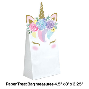 Unicorn Baby Shower Paper Treat Bags, Pack Of 8 Party Decoration