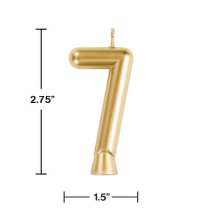 12ct Bulk Gold Number 7 Candles