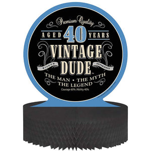 6ct Bulk Vintage Dude Honeycomb Centerpiece "40"