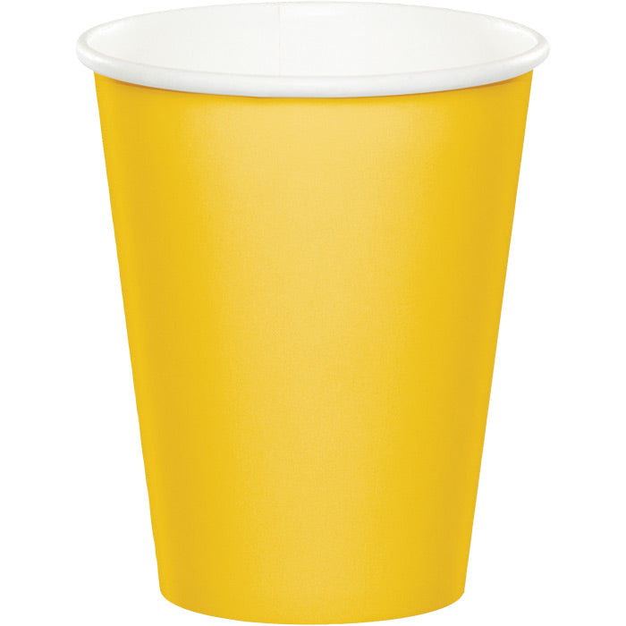Bulk 240ct School Bus Yellow 9 oz Hot & Cold Cups 