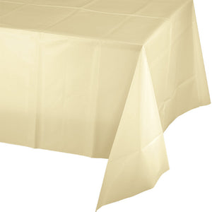 Bulk 12ct Ivory Plastic Table Covers 54 inch x 108 inch 