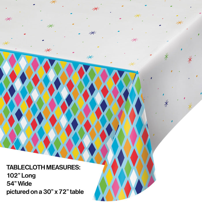 6ct Bulk Bright Birthday Plastic Table Covers