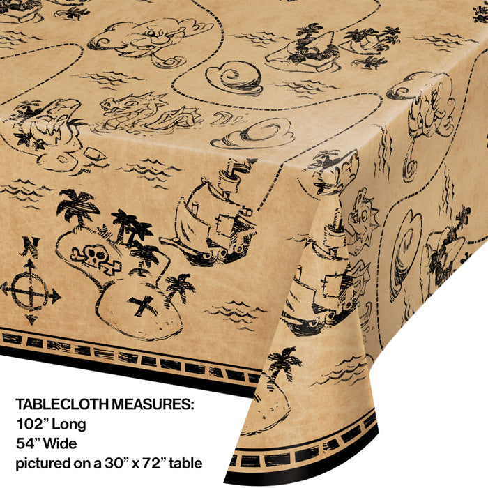 6ct Bulk Treasure Island Pirate Plastic Table Covers