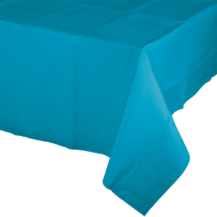 Turquoise Tablecover 54"X 108" Polylined Tissue by Creative Converting