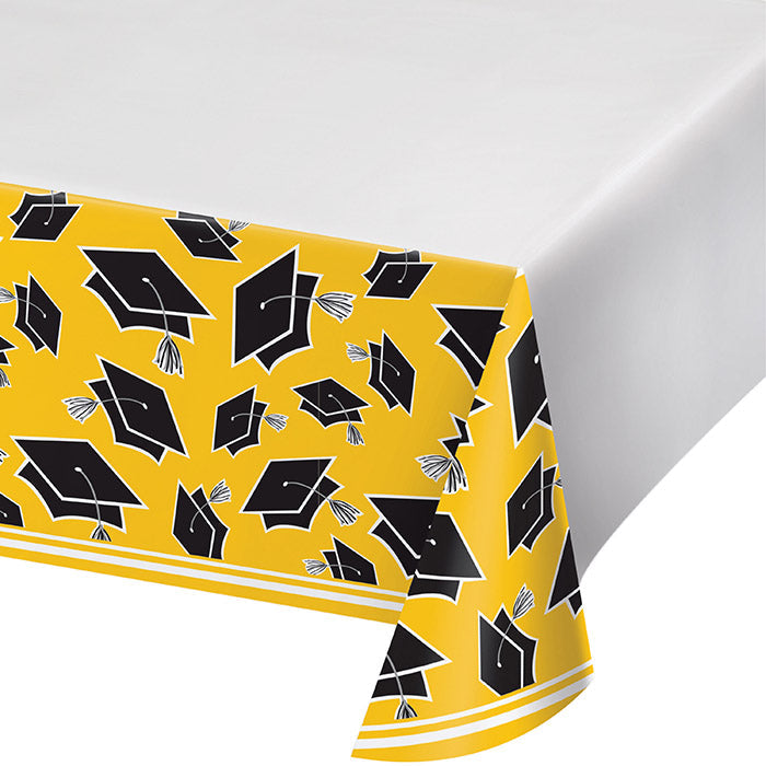 Graduation School Spirit Yellow Table Cover by Creative Converting