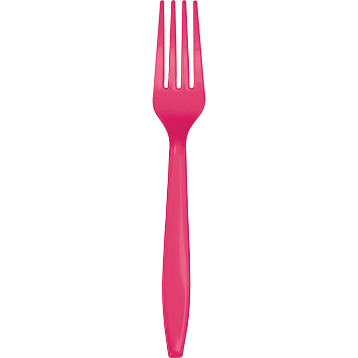 Bulk 288ct Hot Magenta Plastic Forks 