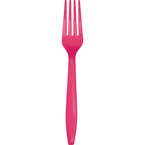 Bulk 288ct Hot Magenta Plastic Forks 