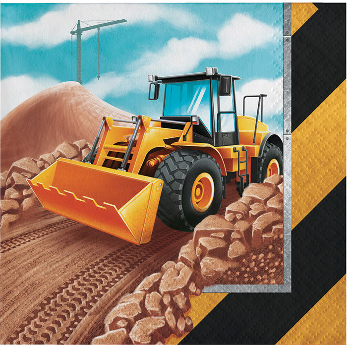 192ct Bulk Big Dig Construction Beverage Napkins