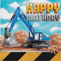 192ct Bulk Big Dig Construction Happy Birthday Luncheon Napkins