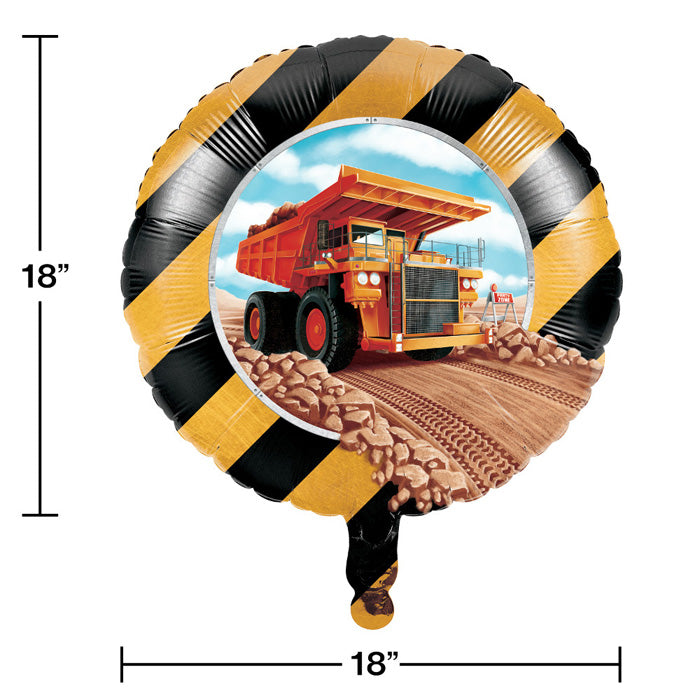 10ct Bulk Big Dig Construction Mylar Balloons