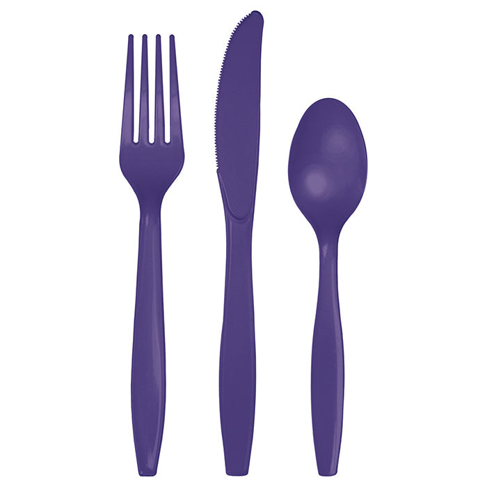 Bulk 288ct Purple Assorted Plastic Cutlery 