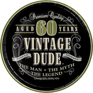 96ct Bulk Vintage Dude Dessert Plate "60"