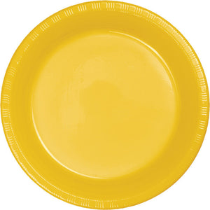 School Bus Yellow Plastic Banquet Plates, 20 ct by Creative Converting