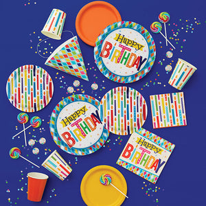 Bright Birthday Party Hats, 8 ct Party Supplies