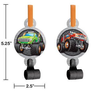 Monster Truck Rally Blowouts W/ Med, 8 ct Party Decoration