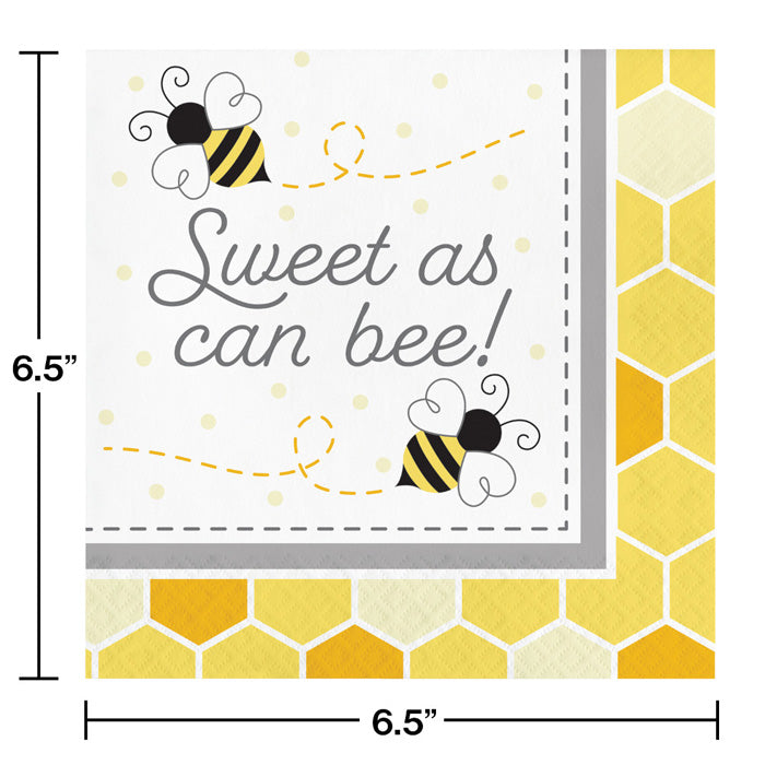 192ct Bulk Bumblebee Baby Shower Sweet As Can Be Luncheon Napkins