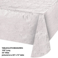 12ct Bulk Opalescent White Metallic Table Covers