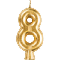 12ct Bulk Gold Number 8 Candles