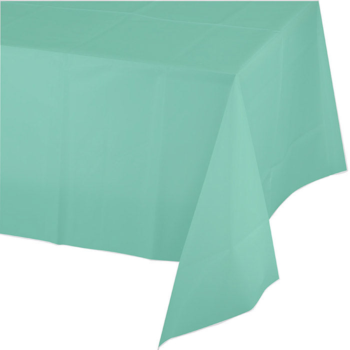 Bulk 12ct Fresh Mint Green Plastic Table Covers 54 inch x 108 inch 