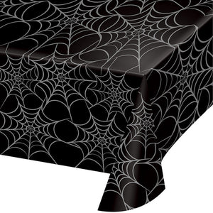 12ct Bulk Silver Webs Plastic Table Cover