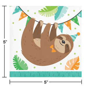 Sloth Party Beverage Napkins, Pack Of 16 Party Decoration